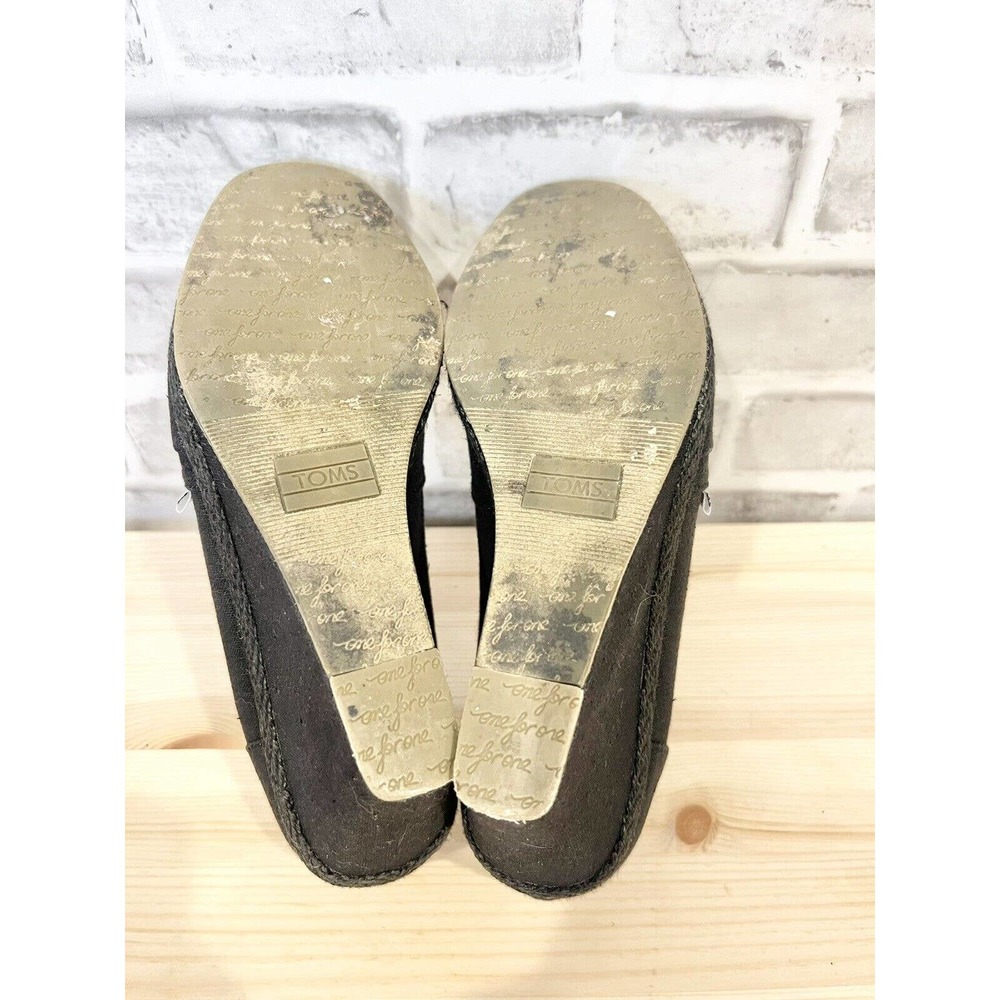 TOMS Classic Wedge Peep Toe Sandal, Women's Size 8 M, Black - Picture 5 of 5